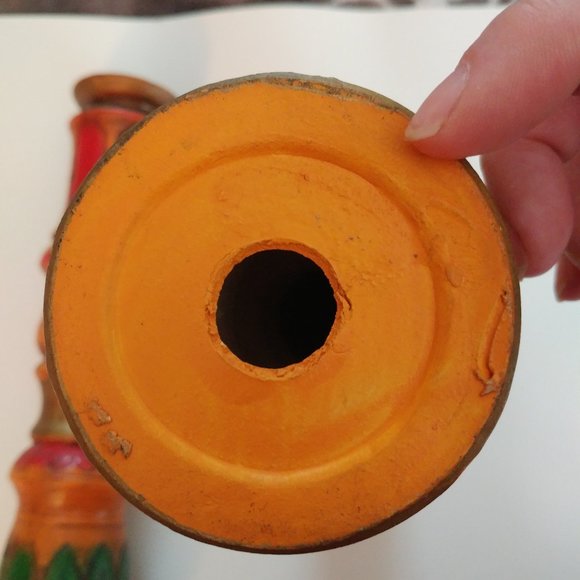 Accents 197s Norleans Japanese Ceramic Redorange Candle Holders Looks